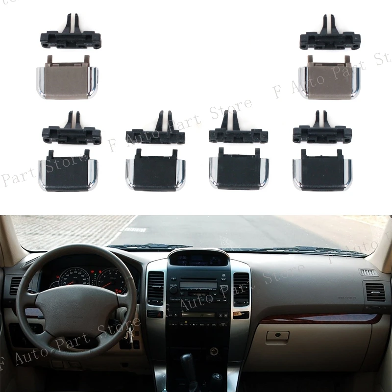 Rejillas de ventilación de aire acondicionado, accesorio para salpicadero delantero de Toyota Land Cruiser Prado 120 LC120 2003-2009, A/C