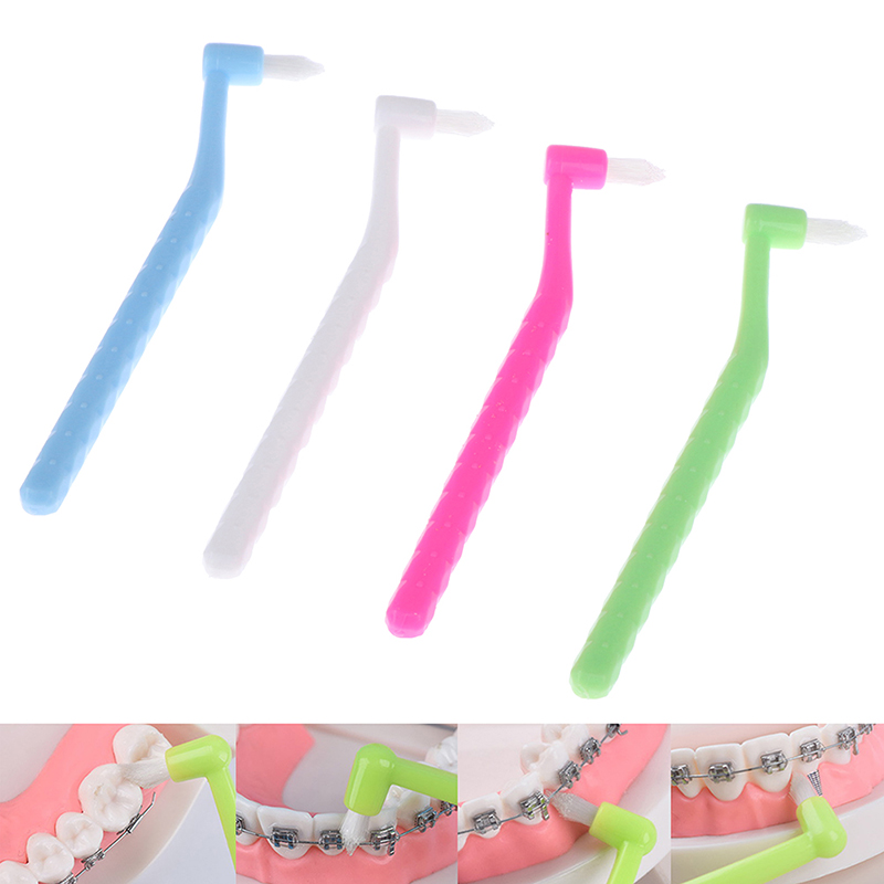 Cepillo Interdental de ortodoncia, cepillo de dientes suave de un solo haz, herramienta de cuidado bucal, pelo suave de cabeza pequeña, 1 ud.