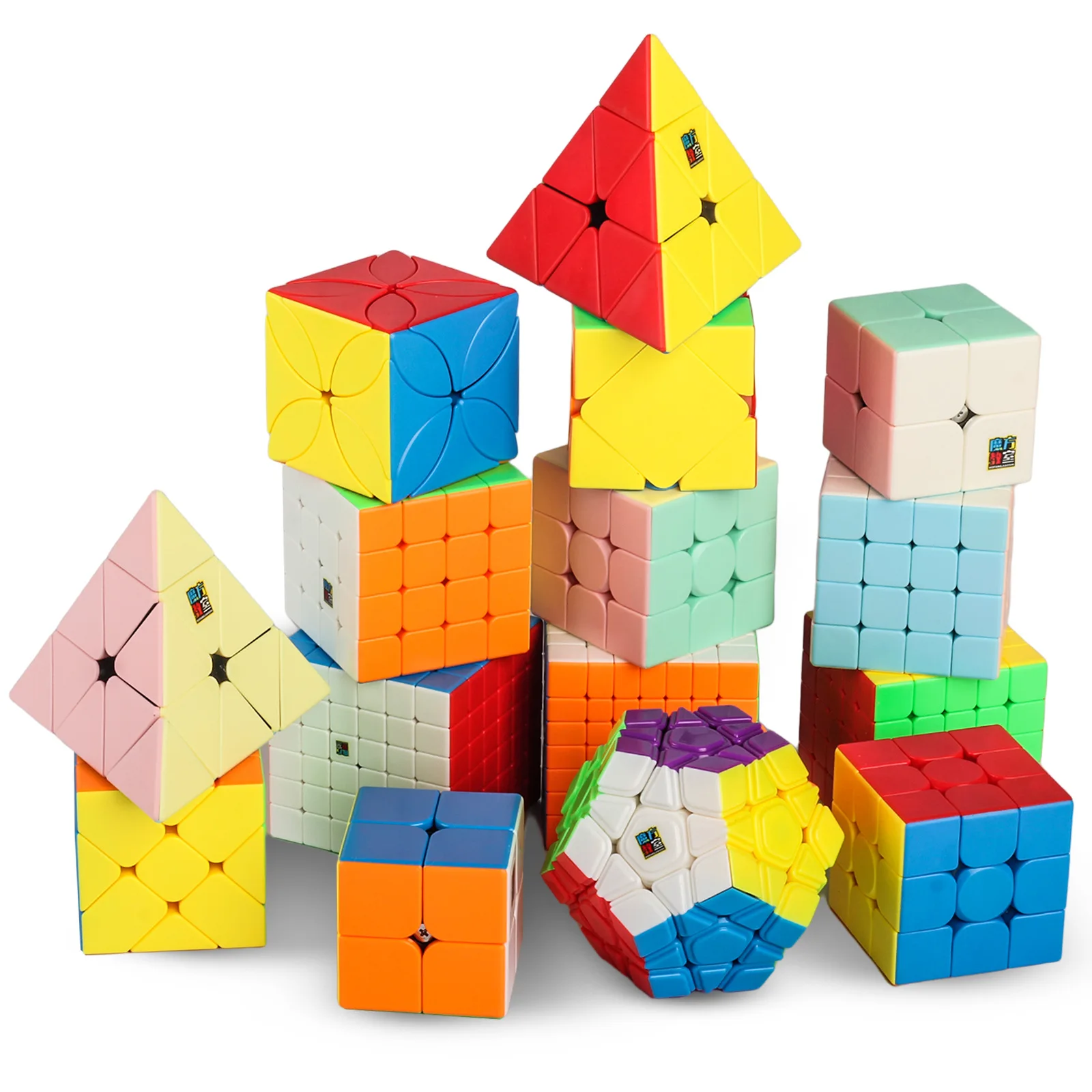 Moyu Meilong 시리즈 매직 큐브 MFJS 특수 모양의 Meilong 2x2 3x3 4x4 5x5 퍼즐 어린이 장난감 선물 Pyraminx Skewb Cubo Magico