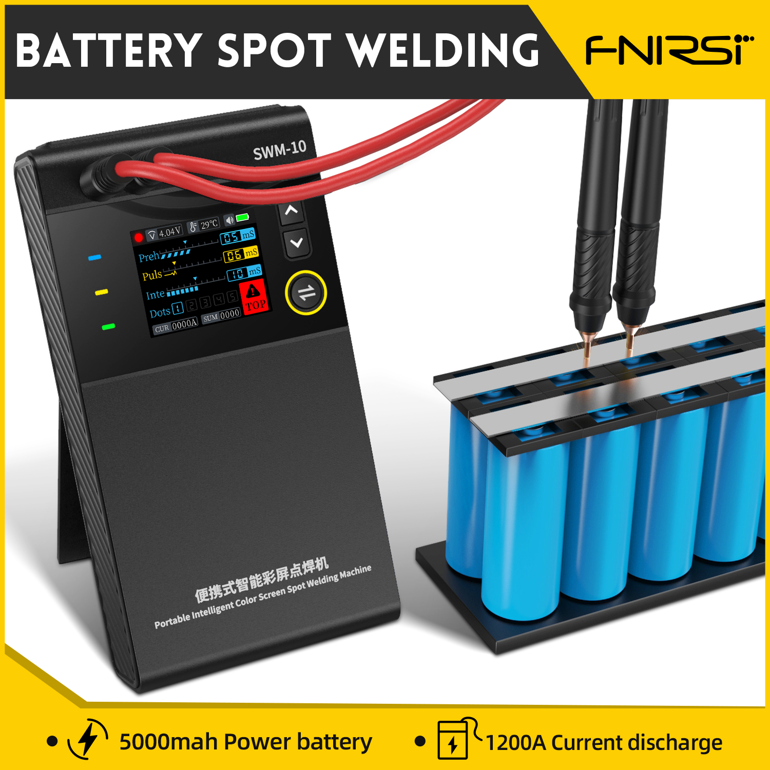 SWM-10 Tragbarer Akku-Punktschweißgerät DIY Mini-Schweißgerät 18650 Akku Schweißwerkzeug 5000 mAh Schweißbar 0,25 mm