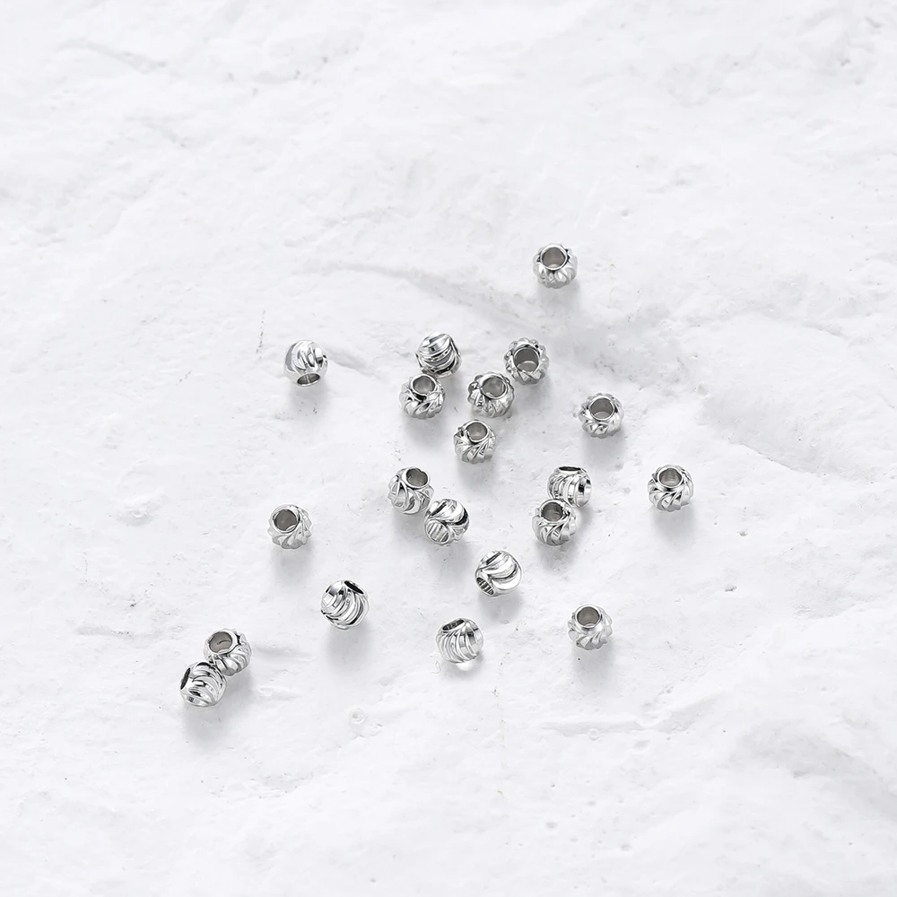 DIY ジュエリーアクセサリー 14 K/18 K ゴールドメッキストライプカットフラワービーズ 2.5/3/4/5/6 ミリメートルスペーサービーズバルクハンドビーズ素材