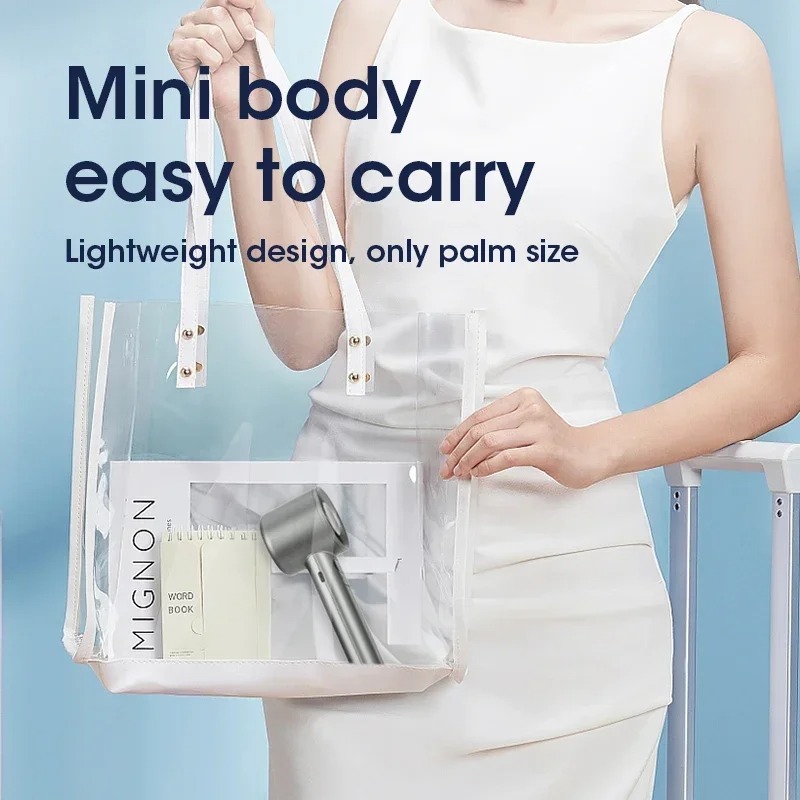 Mini handventilator Mute handventilator 4 snelheden aanpassing Luchtbereikventilator met vermogensdisplay Draagbare handventilator