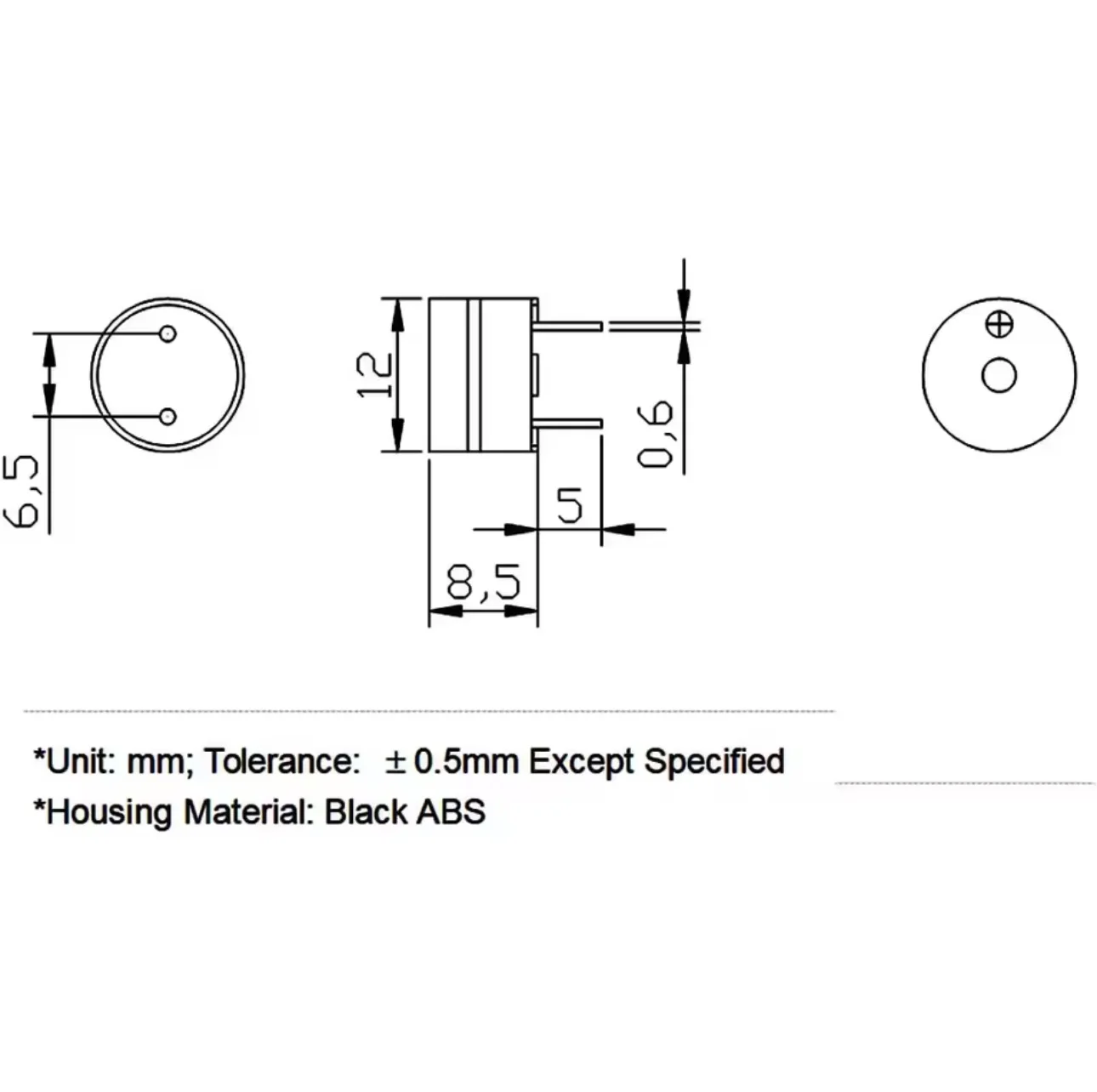 10 Uds 12MM * 8,5 MM 12085 zumbador pasivo 42R resistencia 3V 5V 9V 12V en uso común Mini Kit de zumbador piezoeléctrico, para Arduino