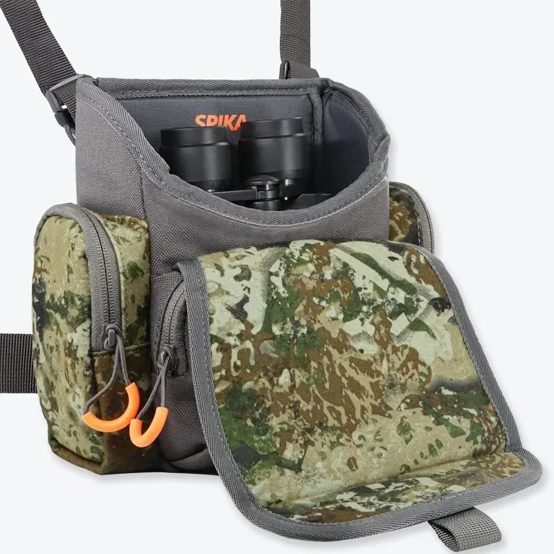 Arnês binocular pacote de peito tático ajustável grande capacidade camuflagem bino caso com telêmetro bolsa à prova dwaterproof água