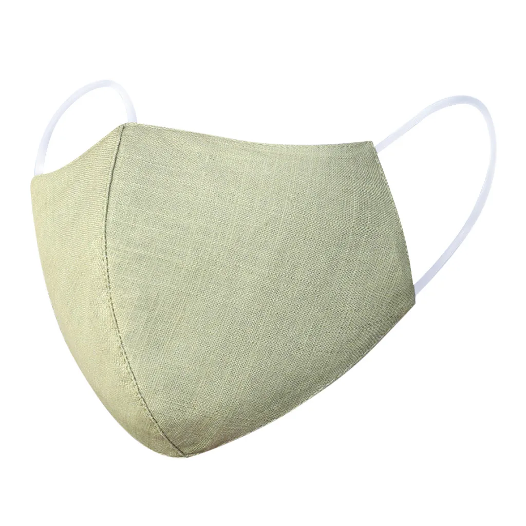 Mascarilla facial de algodón lavable y reutilizable para exteriores, máscara protectora con estampado de terciopelo, Color sólido, cómoda, aislamiento Personal