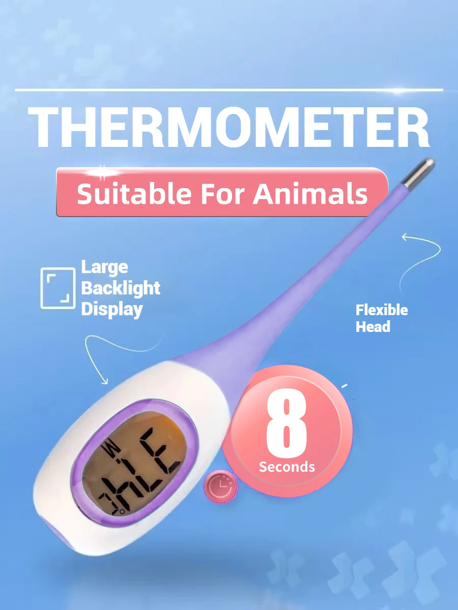 AiQUE Fast 8s Thermometer mit Hintergrundbeleuchtung, weiche Sonde, digital, schnelles Fieber, wasserdicht, orales Unterarm-Temperaturmessgerät, Febril, für Kinder und Erwachsene