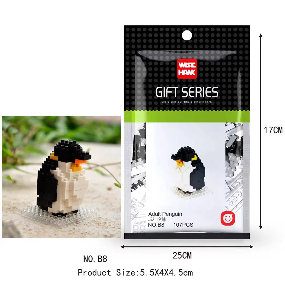 Wisehawk เพชร mini building บล็อกสัตว์ของเล่นกระเป๋าบล็อกอาคาร A1-B26 สุนัขแมวนกสัตว์ชุดสําหรับของขวัญเด็ก
