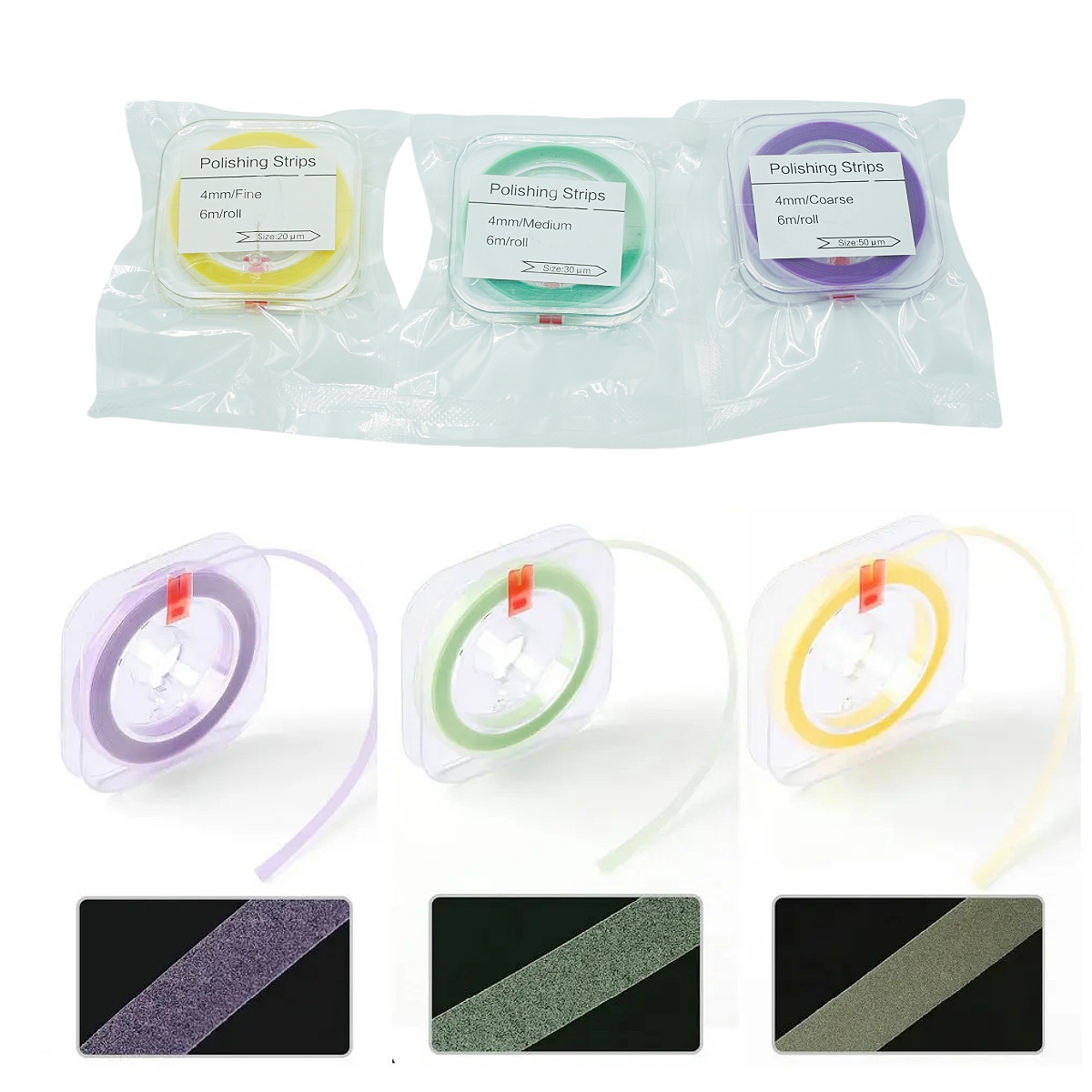 1pc tira de polimento dental rolo resina dente moagem lixar clareamento dos dentes 4mm * 6m materiais odontológicos dentista