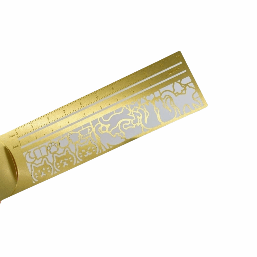 Cat Pattern Double-Sided Bookmark Diary Planning Book Note Multifunctional Cat Template Ruler Gifts Stationery Tool