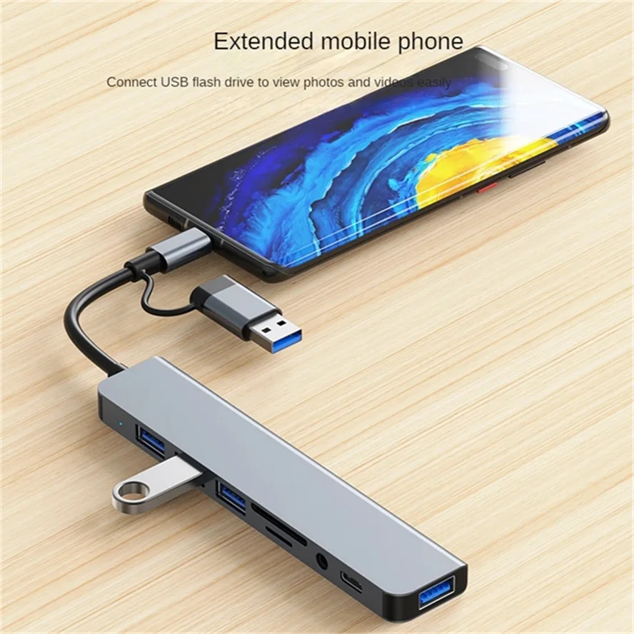5Gbps USB 3.0 HUB USB C HUB USB C Docking Station High Speed Transmission OTG Adapter Splitter TYPE-C HUB For PC Laptop Macbook