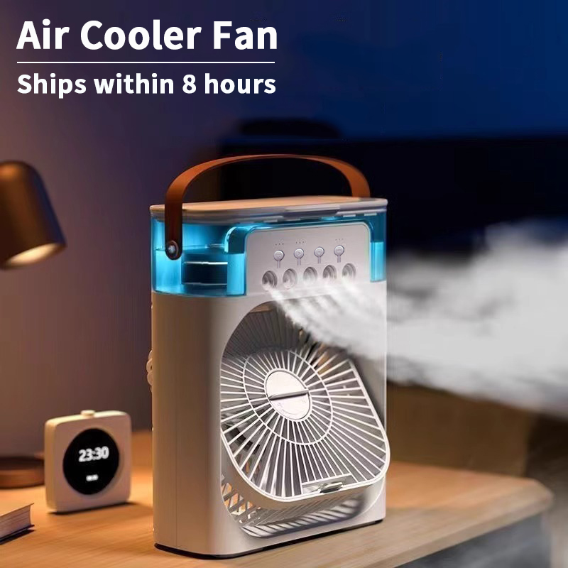 Neue 3-in-1-Ventilator, Klimaanlage, Haushalt, Mini-Luftkühler, LED-Nachtlicht, tragbarer Luftbefeuchter, Lufteinstellventilator, Büro- und Heimventilator