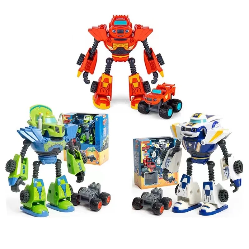 Hot Blaze Monster Machines dibujos animados aleación de plástico coche deformado modelo de venta figuras de acción juguetes regalos de cumpleaños para niños
