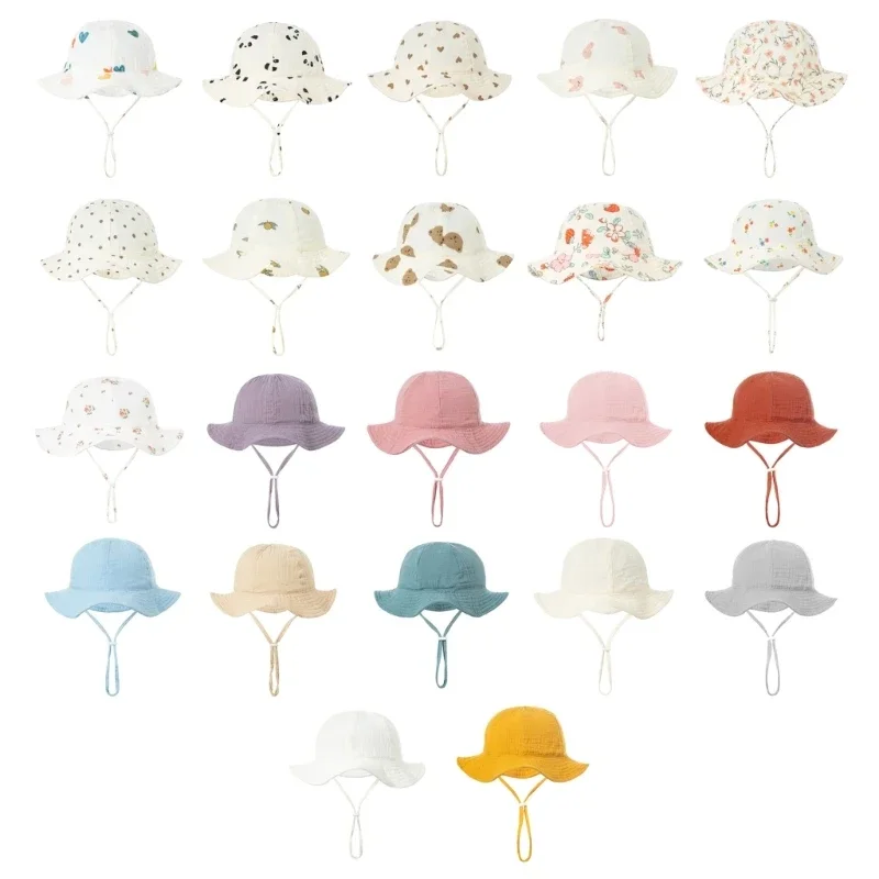 3-12m Baby Sonnenhut Mode Eimer Hut Anti-Wind Sonnenschutz Panama hut für Mädchen Kleinkind Jungen Mädchen Fischer hut