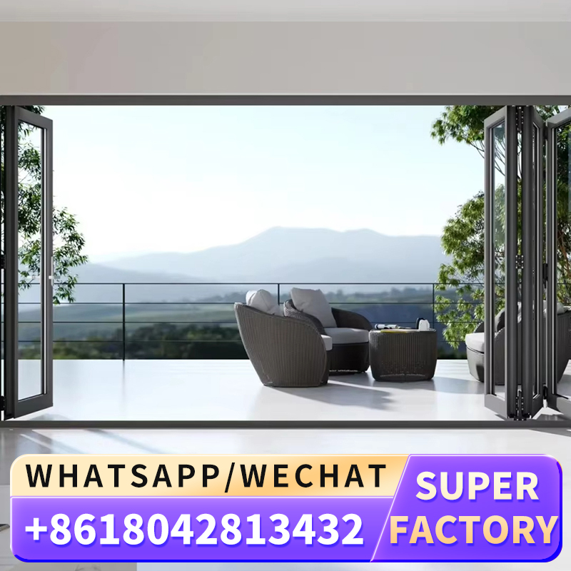 Portas dobráveis de alumínio para pátio Apro Thermal Break Portas dobráveis externas com eficiência energética