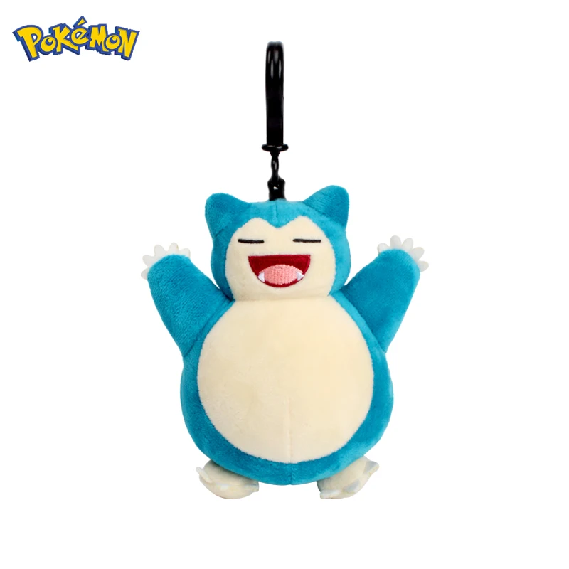 ของแท้สัตว์ Pokemon Series Pikachu Snorlax Kawaii ของเล่นตุ๊กตาน่ารักจี้ Keyring พวงกุญแจของขวัญวันเกิดสําหรับเด็ก