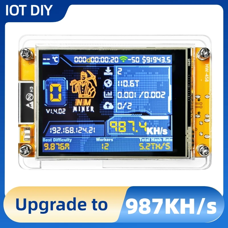 NMMiner Hashrate 987KH/s Lucky Miner dla nerdów komputerowych 2.8 calowy Solo Lottery Bitcoin Smart Display Crypto ESP32-2432S028R DROOM