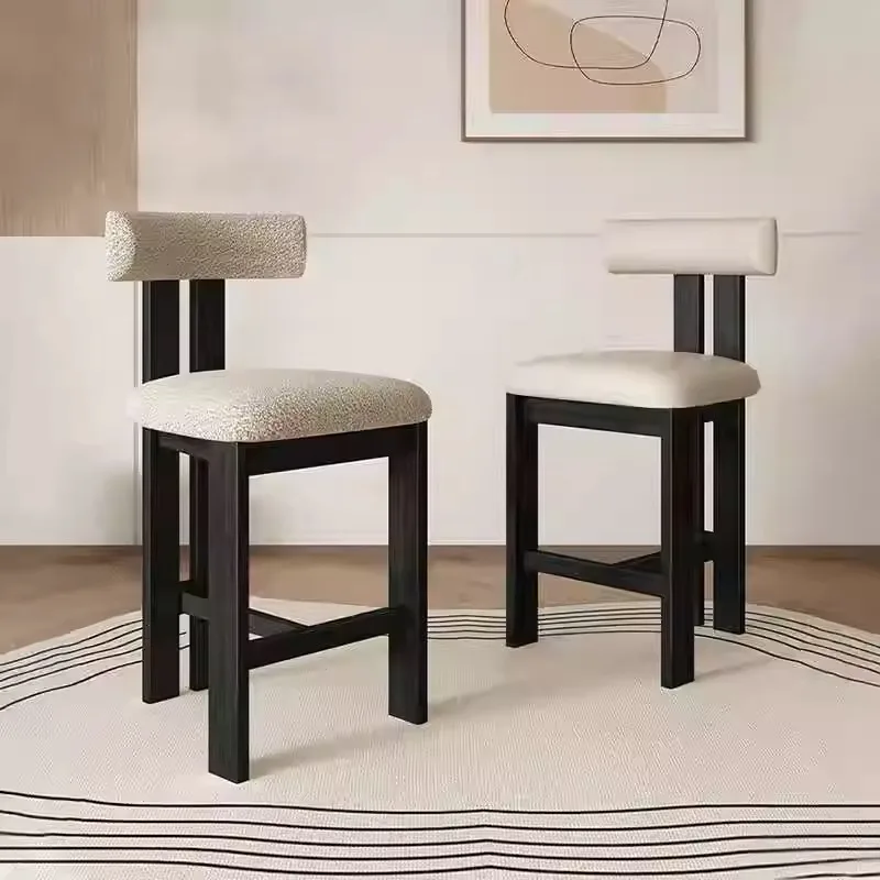 Cantine chaise de Bar en bois massif haut doux nordique ergonomique minimaliste réception à la mode Unique esthétique salon Restaurant maison