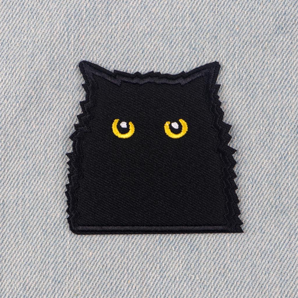 Süße schwarze Katze gestickte Patches für Kleidung DIY Patch Abzeichen Eisen auf Patches auf Kleidung Applique Aufkleber