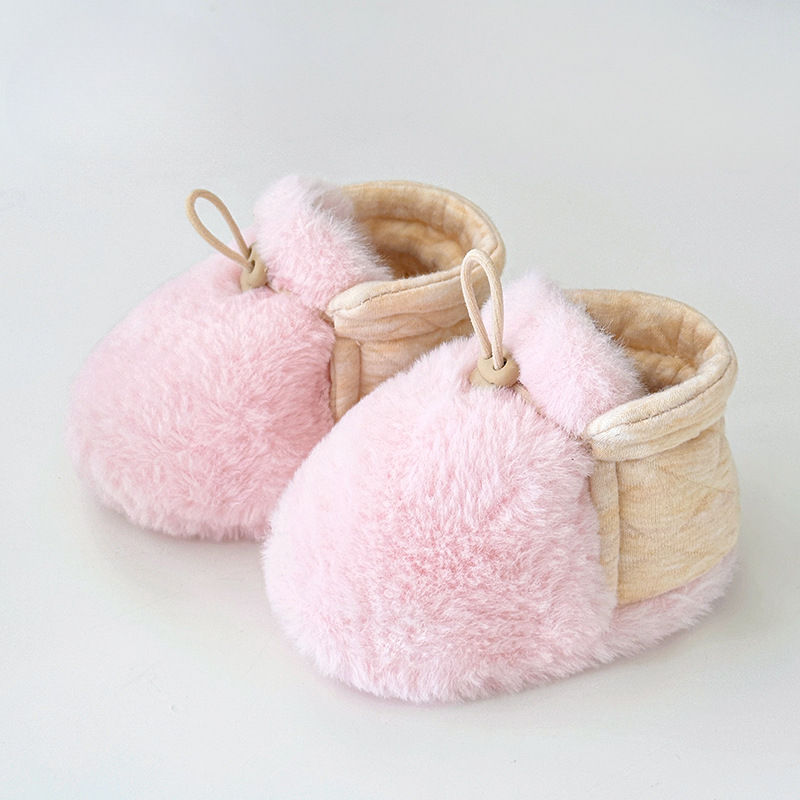 Winter Baby Shoes 6-12 Months Non-Slip Soft Sole Booties Anti-Drop Fuzzy Socks 0-1 Year First Walkers
