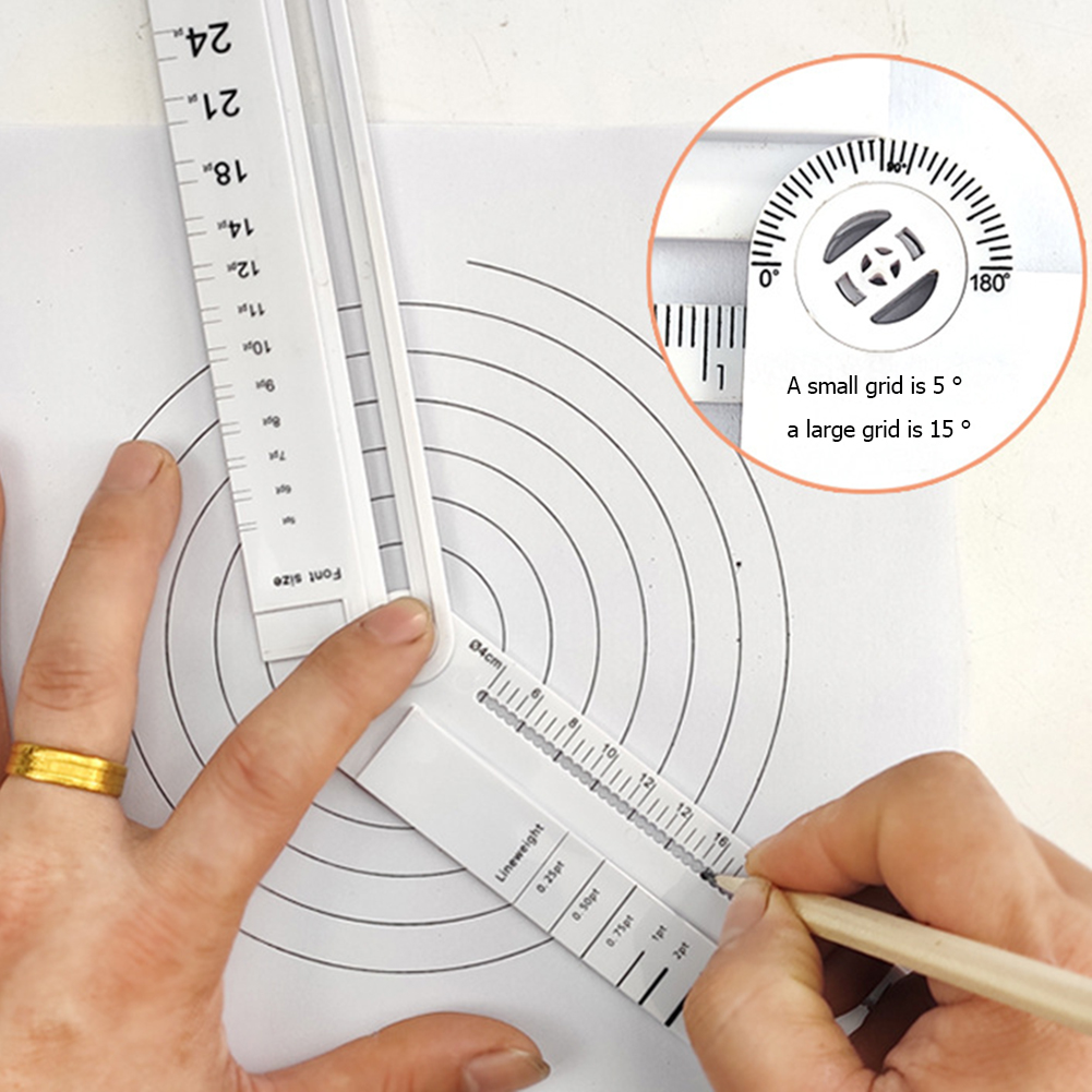 Regla de dibujo geométrica plegable, herramienta de dibujo de líneas matemáticas multifuncionales, plantilla Circular de dibujo geométrico, medición de ángulo