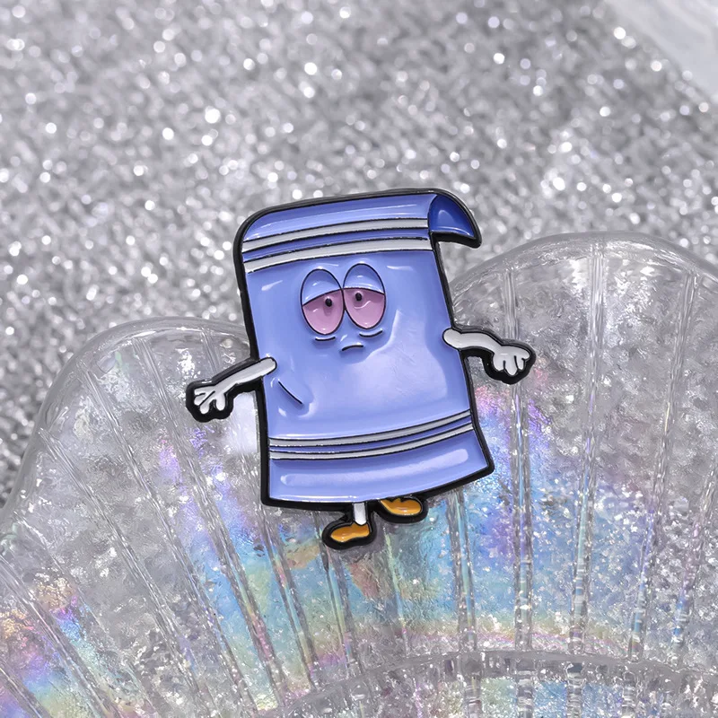 Europäische und amerikanische Animation Peripheral Blue Park Handtuch Cartoon Schmuck Brosche Tasche Kleidung Vielseitiges Metallabzeichen