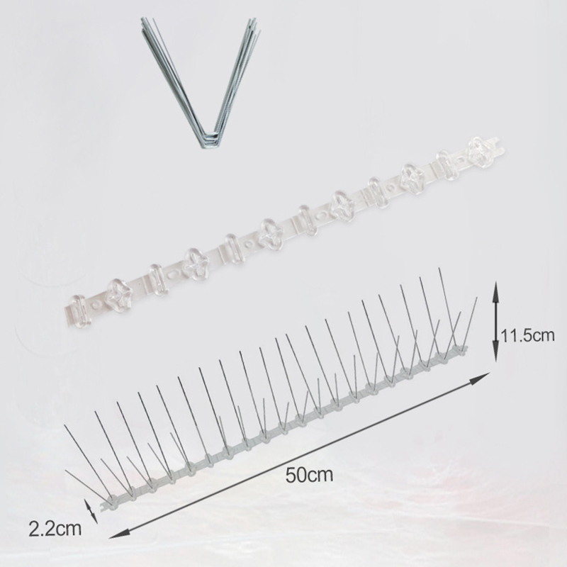 25/50 centimetri In Acciaio Inox Spine di Uccelli Giardino Frutteto Recinzione Spikes Catcher Repeller Antifurto Piccione Chiodi Base di Plastica