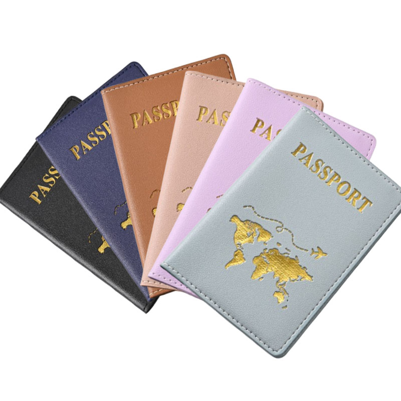 Чехол для держателя паспорта с горячим тиснением, дизайн для женщин и мужчин, защитный чехол для паспорта из искусственной кожи для путешествий, встроенный зажим для билета