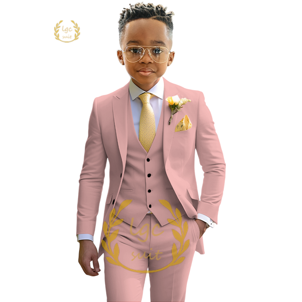 Boys ivory wedding suit dress tuxedo 3-piece suit suitable for 2-16 year old boys customized dinner ceremony tuxedo suit