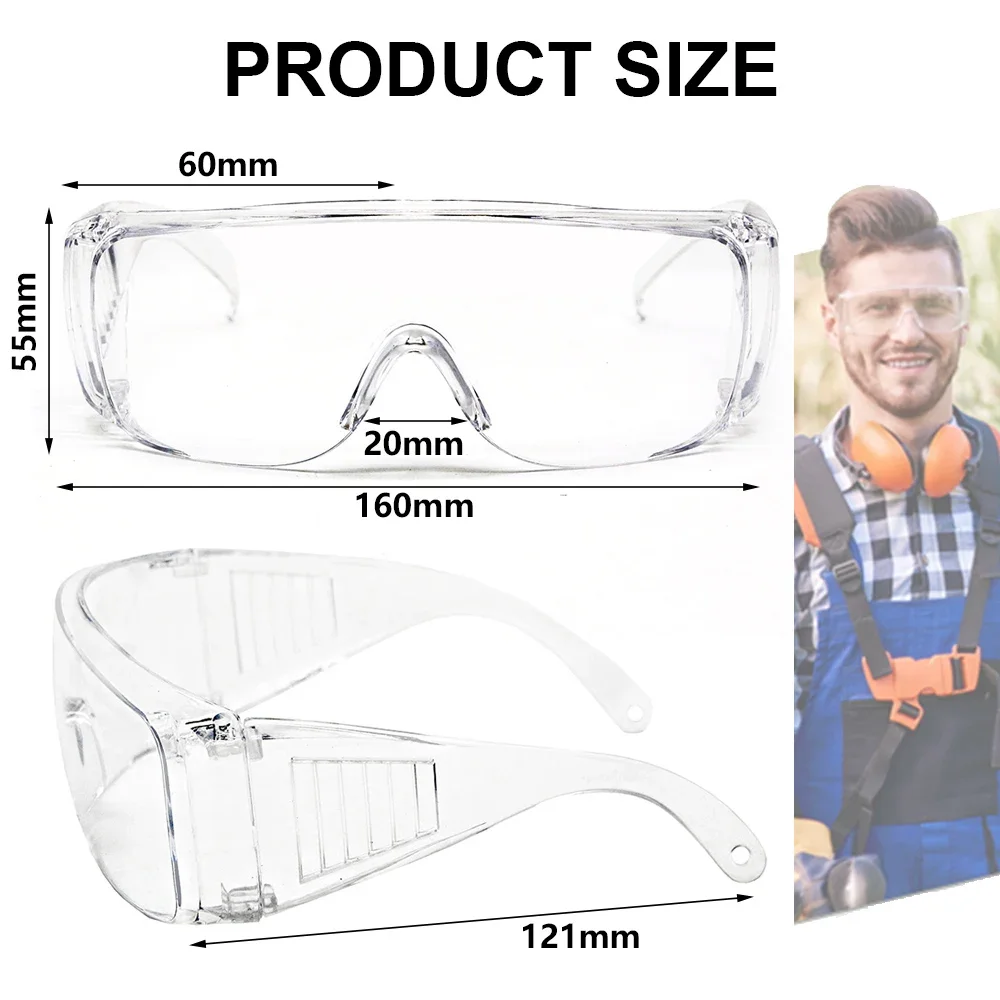 1 st Veiligheid Transparante Bril Anti Fog Bril Geventileerde Zijkanten Schilden PC Frame Bril voor Rijden Lab Arbeidsbescherming