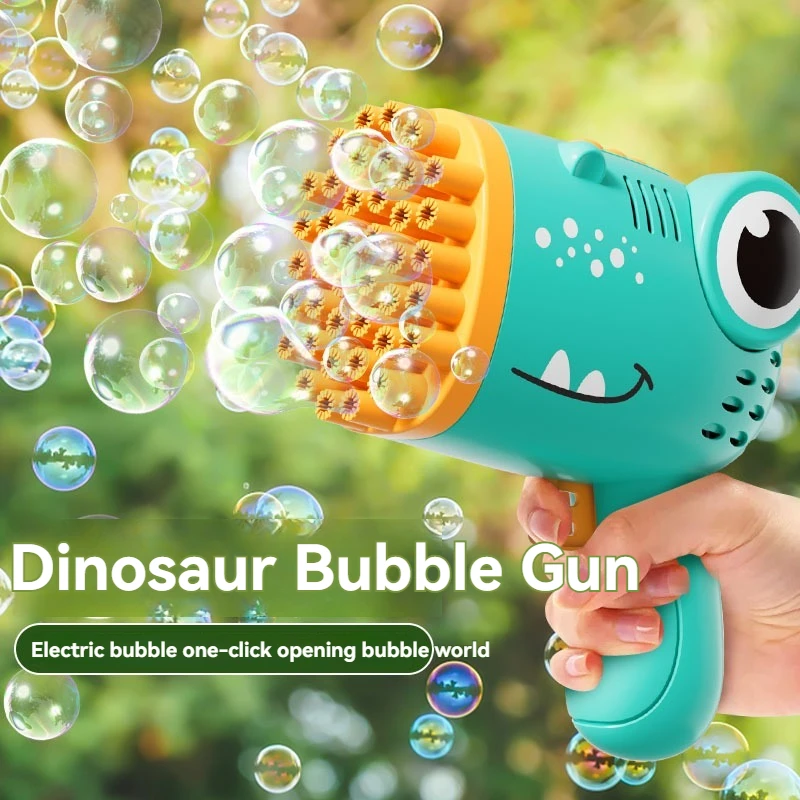 40 หลุมไดโนเสาร์ Bubble มือถือ Bubble Machine,ไฟฟ้า Bubble Gun,งานแต่งงานกลางแจ้งของเล่น