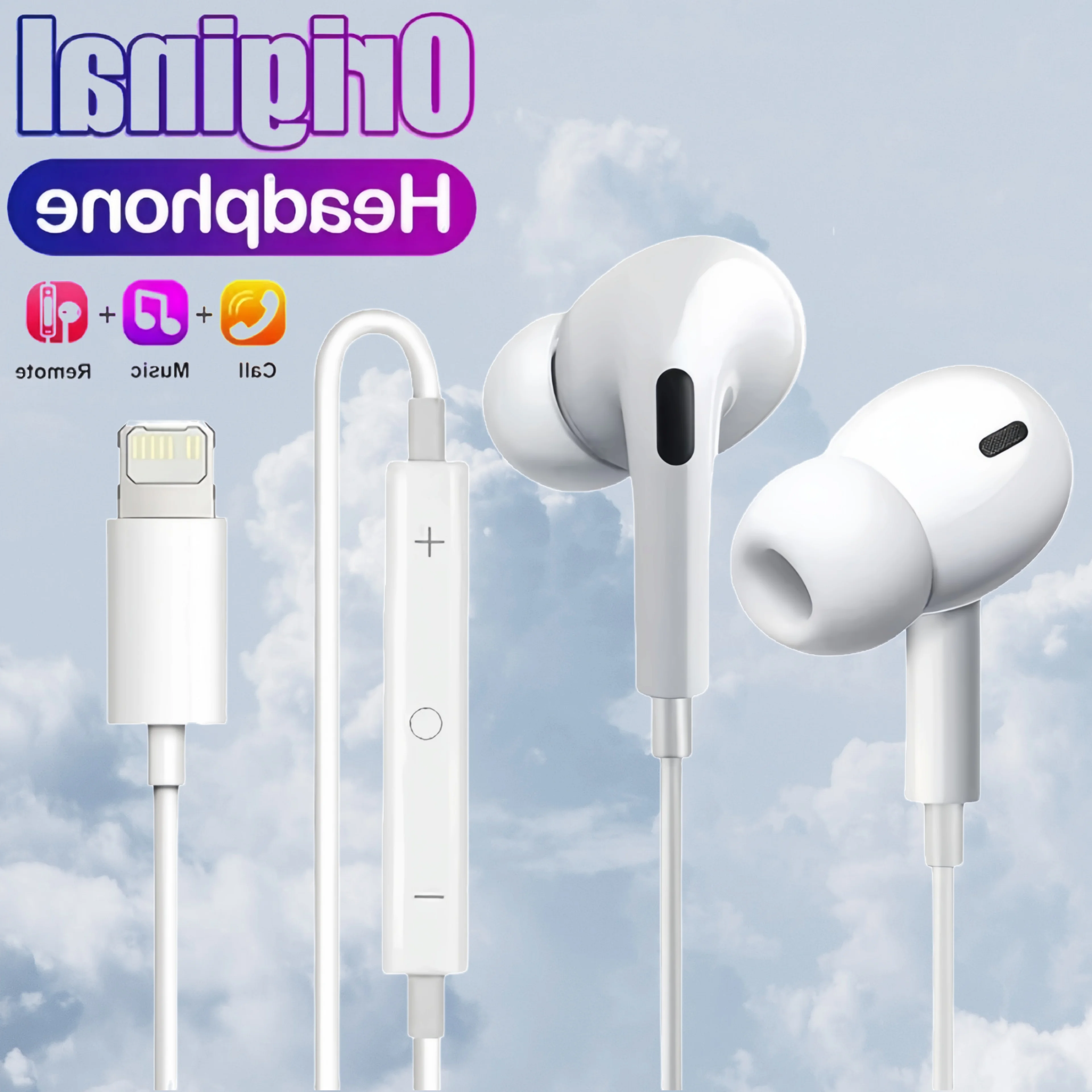 Auriculares originales para Apple iPhone 14 Pro Max 13 12 11 auriculares X XS XR 8 7 6 Plus auriculares con cable Bluetooth accesorios para teléfono