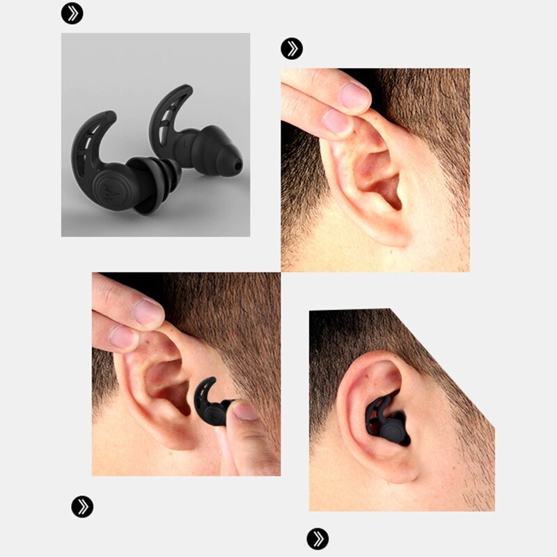 Tappi per le orecchie in silicone antirumore OEM Isolamento acustico Tappi per le orecchie con riduzione del rumore Russare Dispositivo per dormire silenzioso
