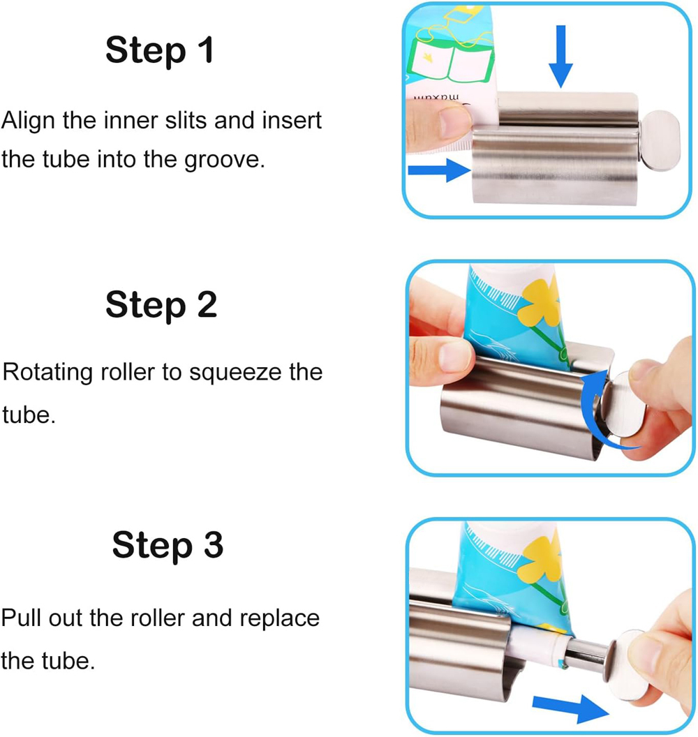 The Original Toothpaste Squeezer Tube Roller Stainless Steel Puts an end to Waste Simple and Practical for Ointments Cosmetics