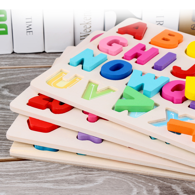 幼児木製パズルモンテッソーリ赤ちゃんのおもちゃ ABC アルファベット番号形状マッチングボードゲーム就学前教育玩具子供のための 2-4