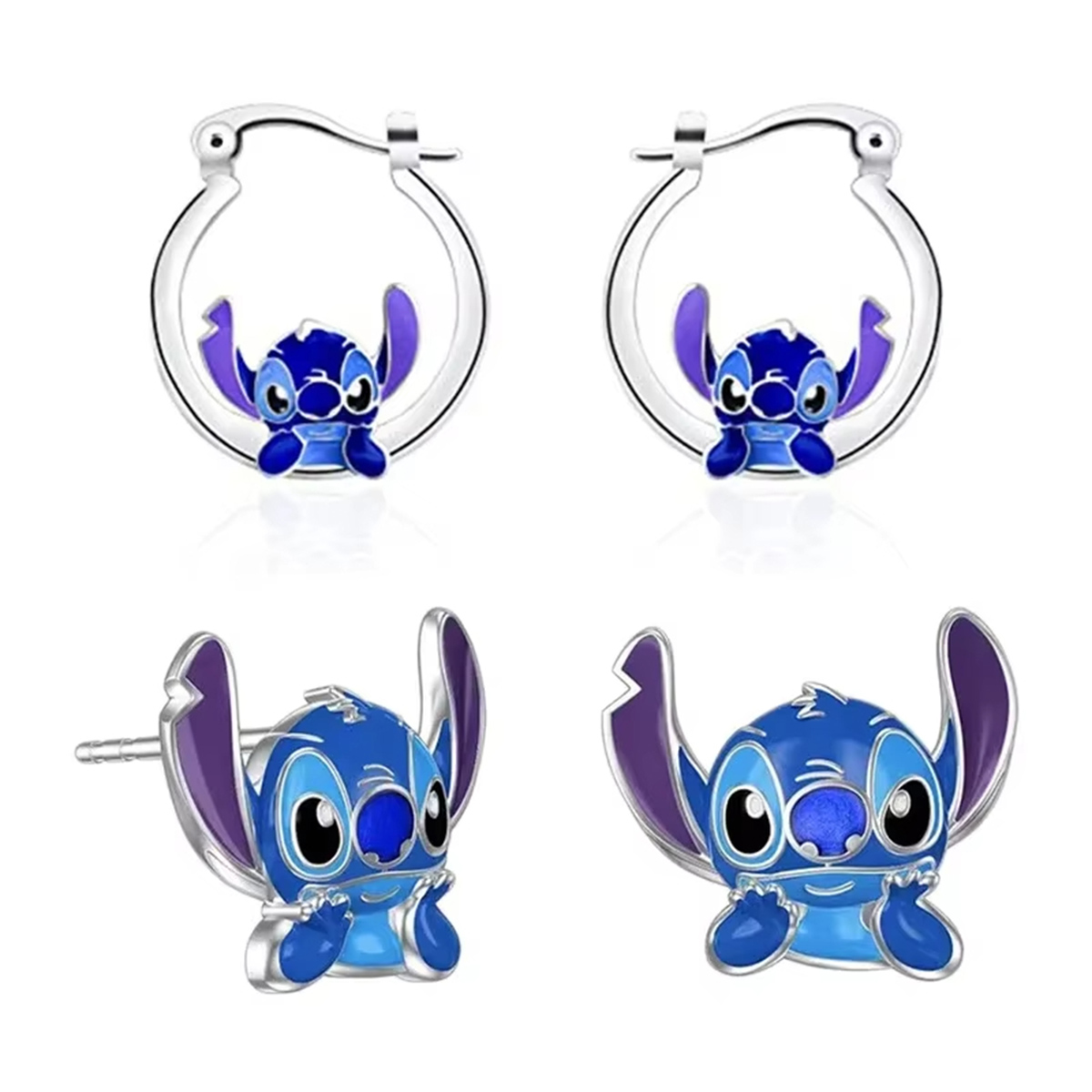 Miniso Anime Creative Lilo&Stitch Earrings Pendant Cute Stitch Metal Earrings Exquisite Women's Jewelry Accessories Girl Gift