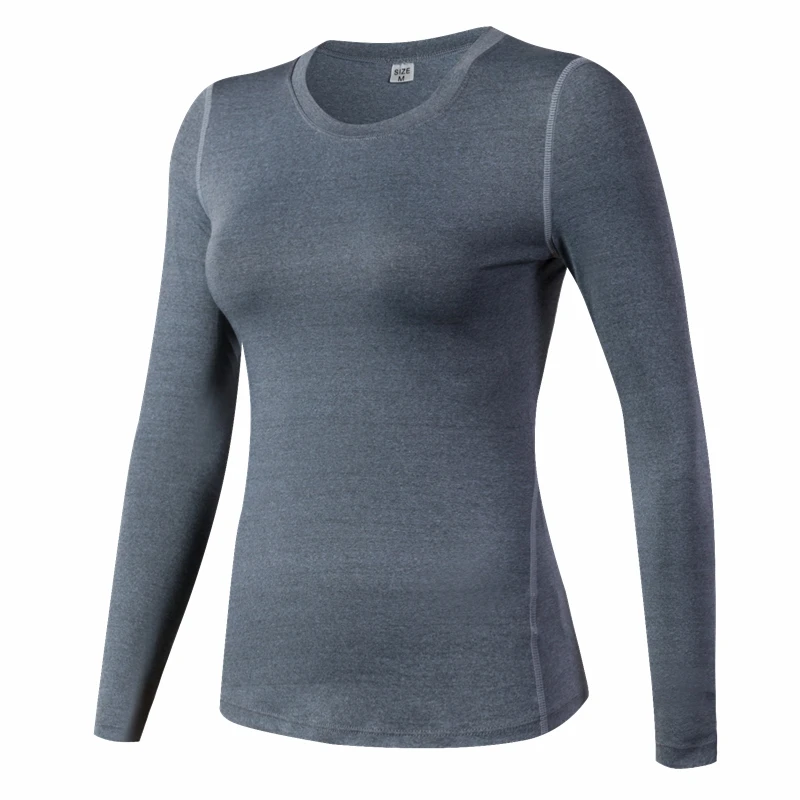 ベースレイヤーフィットネススポーツシャツ速乾性女性長袖トップジムジョギング女性 Tシャツトレイントレーニング服白ヨガシャツ
