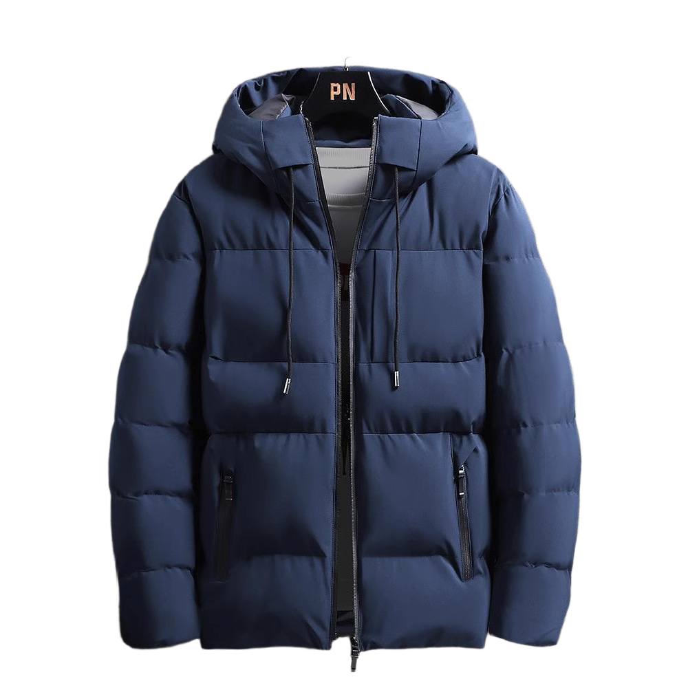 Jaqueta Masculina de Aodão com Capuz, Estilo Puff, Aquecida, Ajuste Padrão, Fibra de Poliéster para Negócios