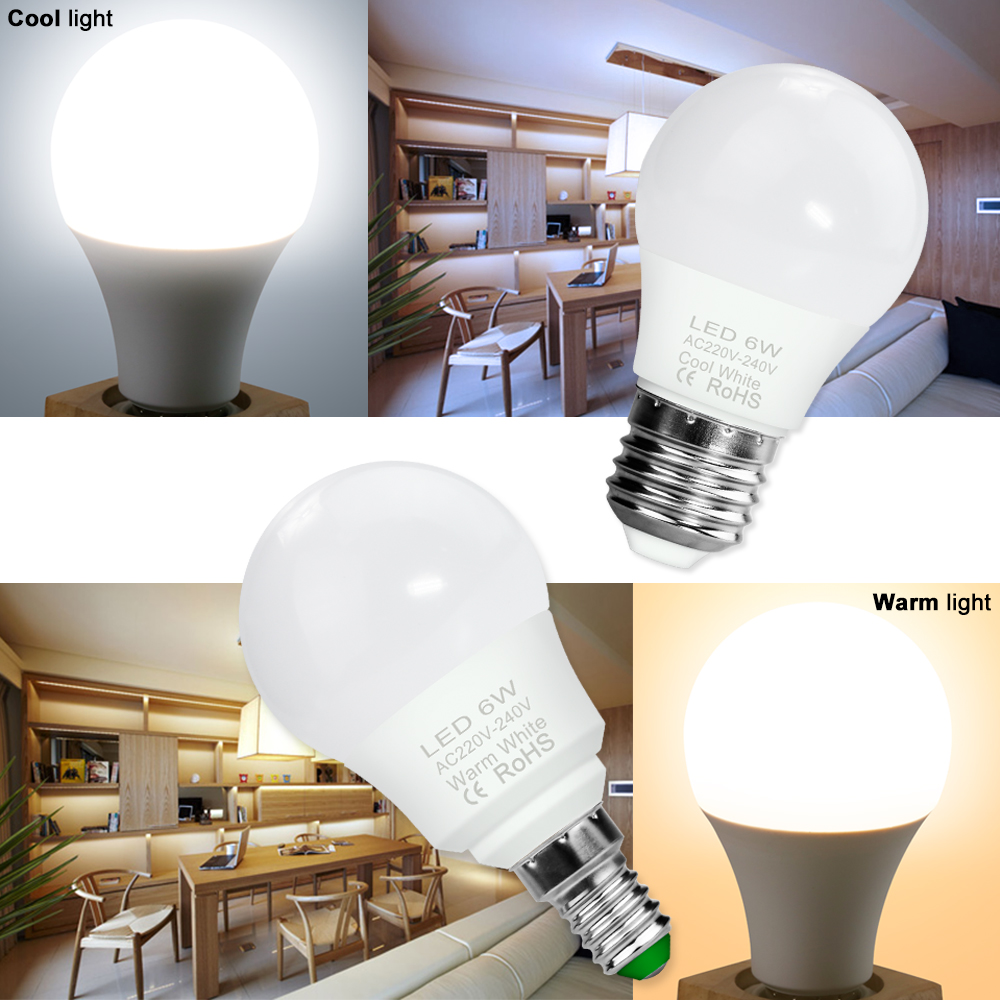 Bombilla LED E27, foco E14, lámpara de luz para el hogar, Bombilla de araña de 220V, 3W, 6W, 9W, 12W, 15W, 18W, 20W, lámpara LED de mesa