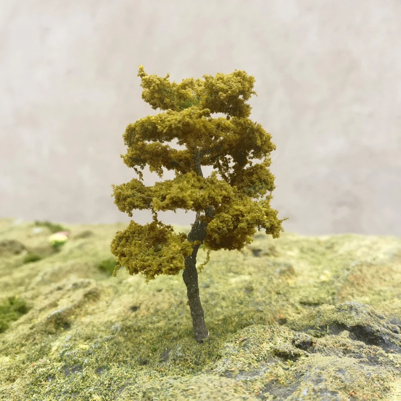 10/12/14/16cm Mountain field wire tree model army green military sand table landscaping scale model train railway layout