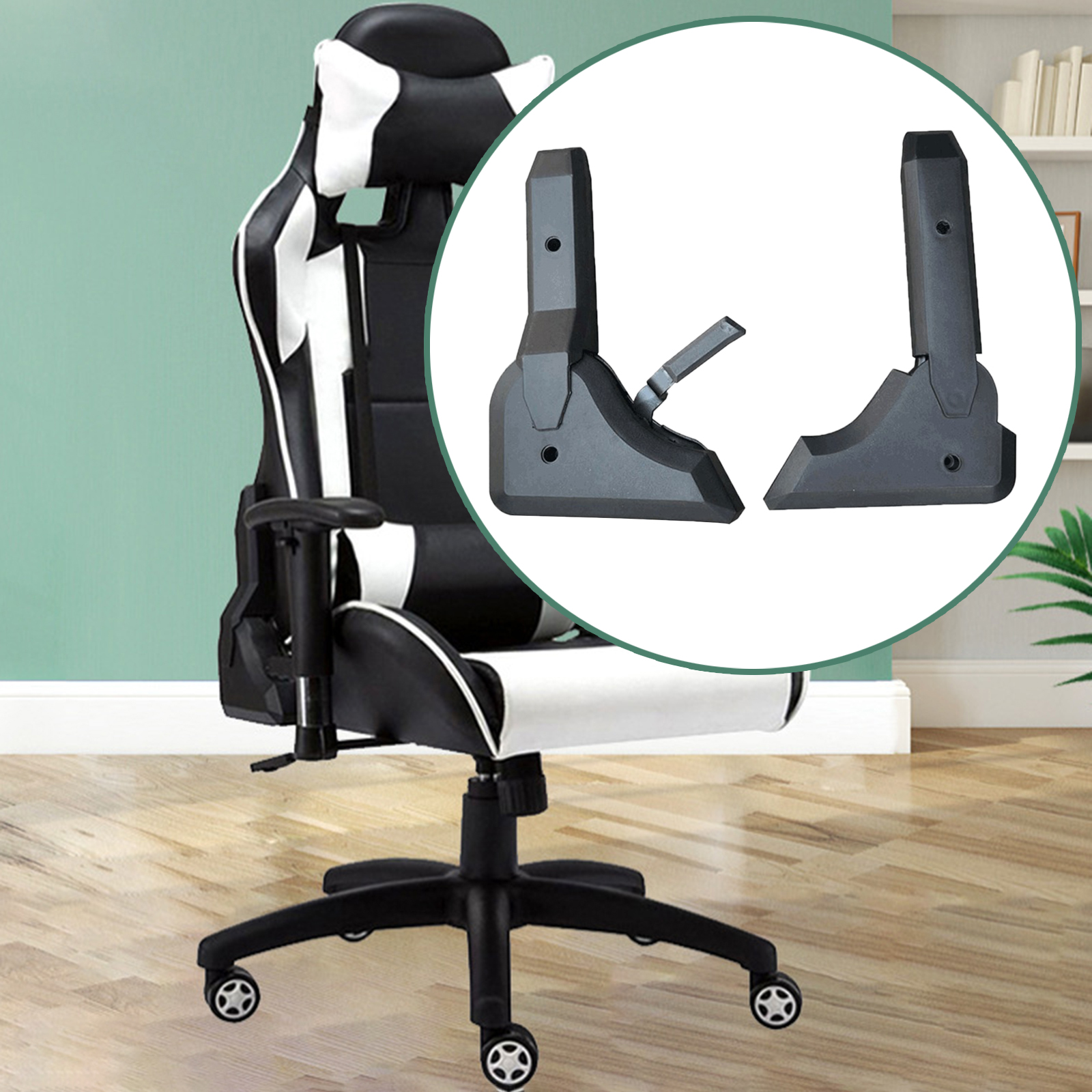 Ajustador de ángulo múltiple, montaje ajustable, reemplazo práctico para silla de oficina, asiento de juegos, piezas de repuesto, 2 piezas