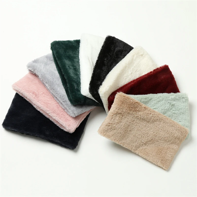 ฤดูหนาวแหวนผ้าพันคอ Solid Plush หนาแคชเมียร์กีฬากลางแจ้งผู้ชายผู้หญิง Full Face Mask Muffler เด็ก Neckerchief