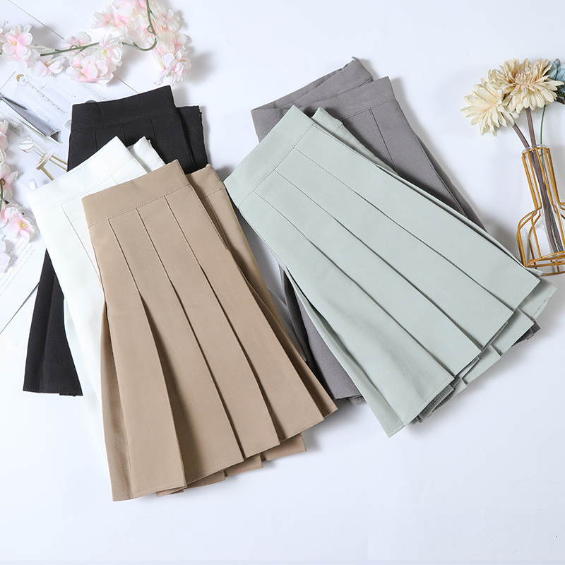 Damesrok met shorts Lente Korea-stijl Kleding Bruin A-lijn Hoge taille Y2k Mini saias Zomer Zwarte plooirok voor meisjes