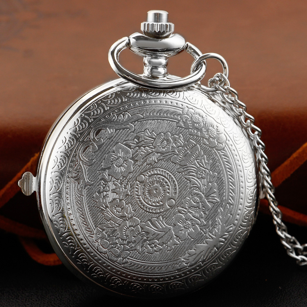 Reloj de bolsillo de cuarzo con cadena Sun Moon Time, colgante Retro para hombres y mujeres, collar, accesorios, reloj, el mejor recuerdo