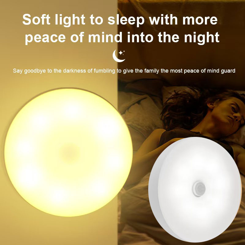 4 Pack Human Body Sensing LED Night Light USB Rechargeable Motion Sensor LED Night Light Wall Decor Bedroom Night Light Kitchen