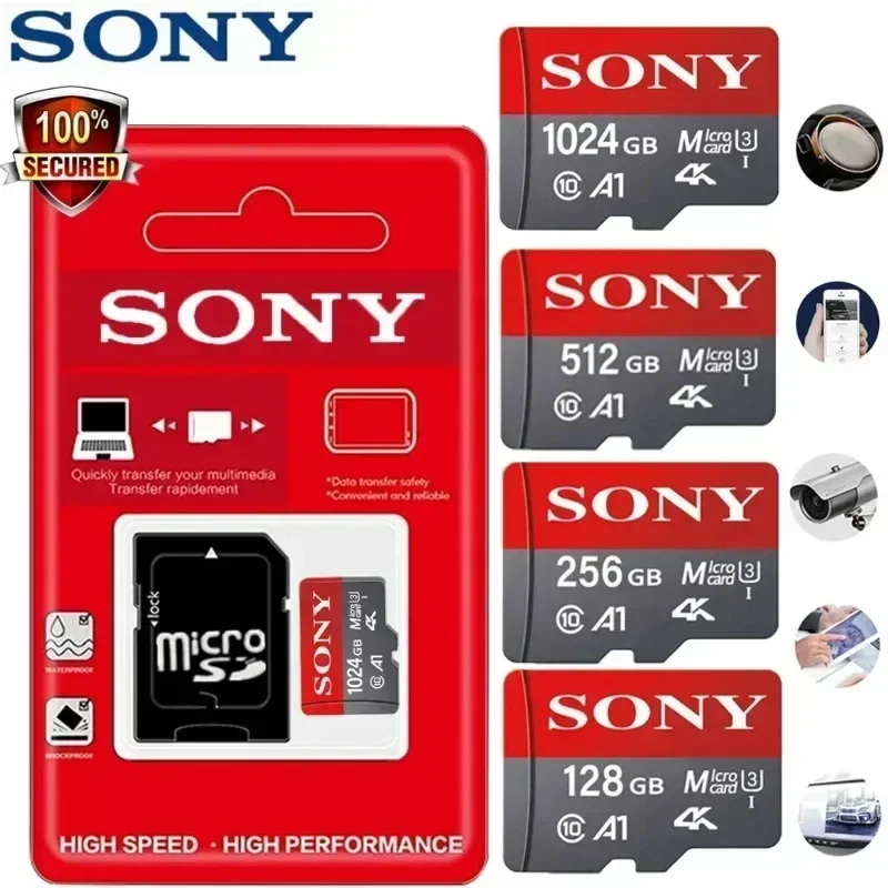 SONY Tarjeta Micro SD Mini Tarjeta De Memoria Clase 10 32GB 64GB 128GB 256GB U3 4K Alta Velocidad Cartao De Memoria Memoria Flash TF Mecard C10