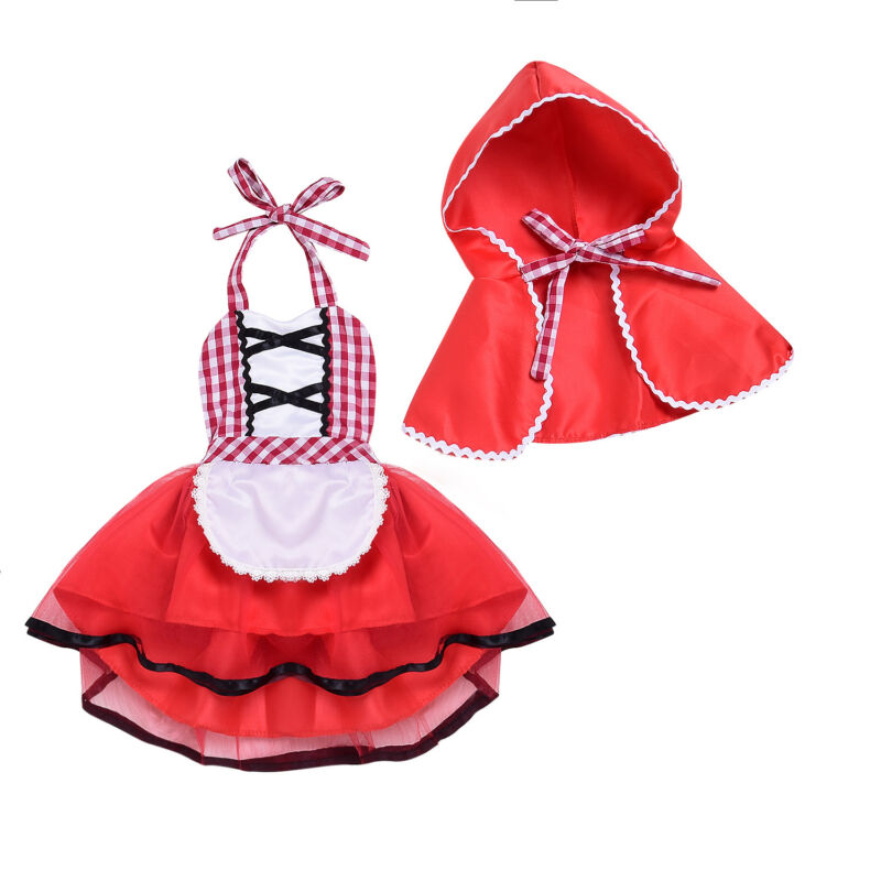 Disfraz de Caperucita Roja para recién nacido, traje de Navidad, accesorio para fotografía de Navidad, vestido de fiesta con tutú para niña, ropa para bebé