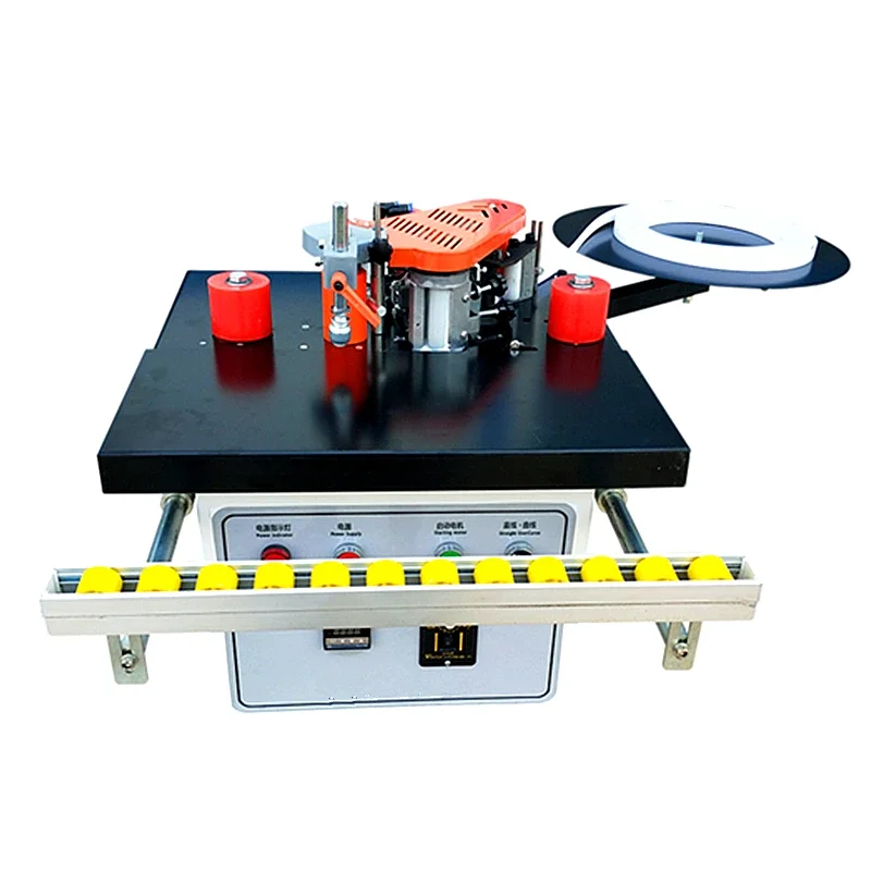 Desktop Woodworking Edge Banding Machine TS500 Double Side Gluing Portable Edge Bander 1200W 220V 2-6m/min Tools With Tray Cut