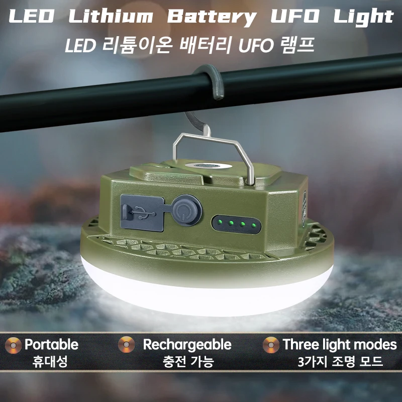 Luz LED para acampar al aire libre, linterna recargable de alta potencia, resistente al agua IP66, para pesca, 9900maH