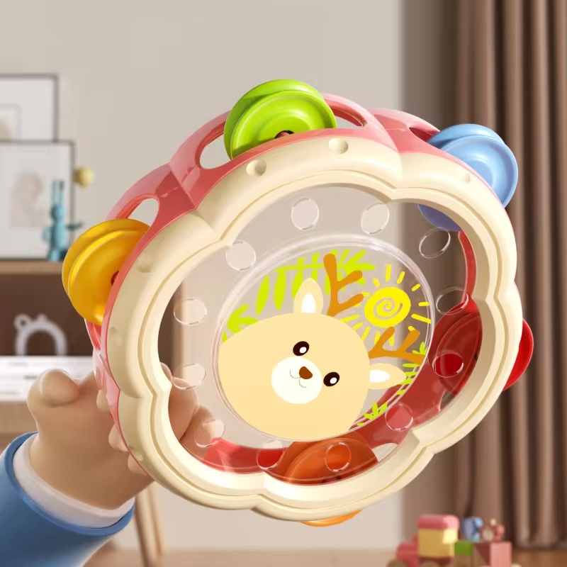 ของเล่นเด็ก 6 12 เดือนเครื่องดนตรีมือกลองเขย่า Rattle ของเล่น Montessori ของเล่นเพื่อการศึกษา Interactive Hand Bell สําหรับเด็ก