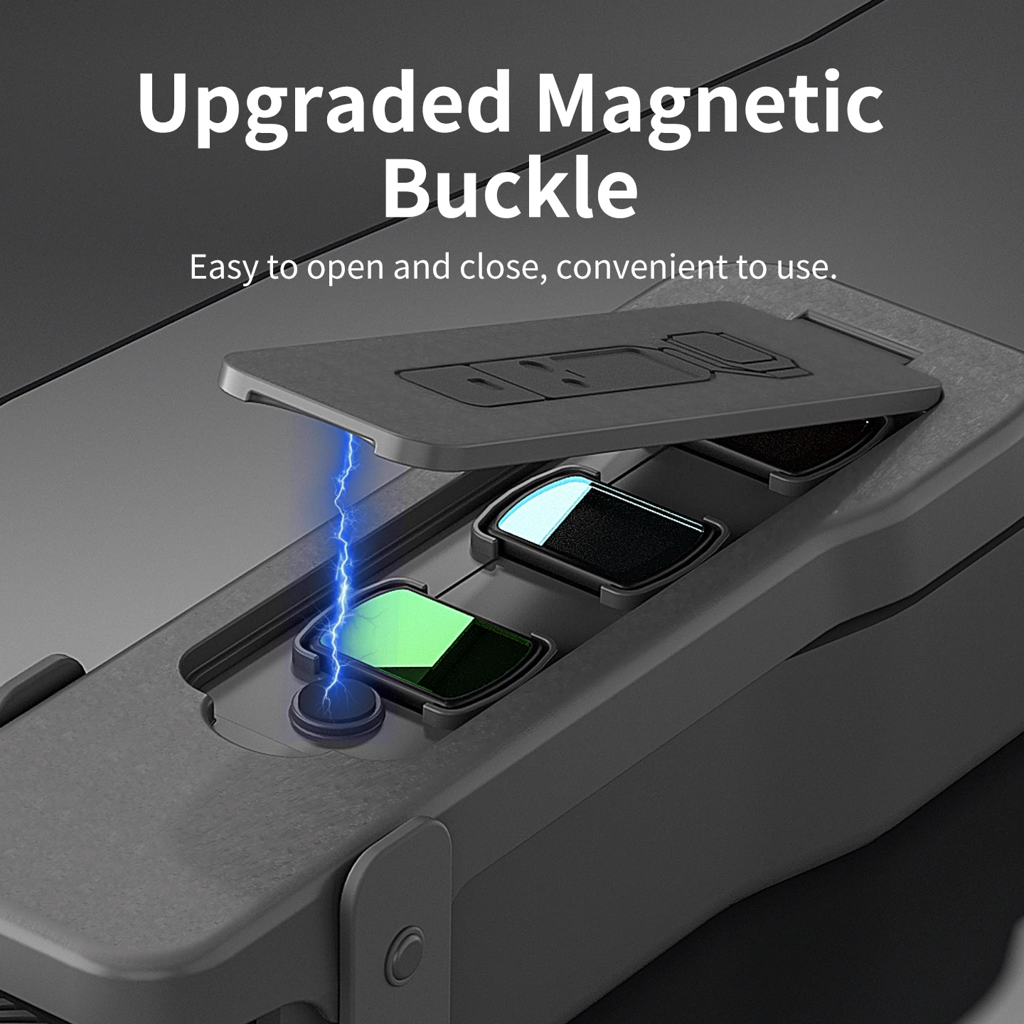 Etui z klapką do DJI OSMO Pocket 3, plastikowe, z wbudowanymi 5 miejscami na filtry, odporne na zarysowania, z paskami do akcesoriów Pocket 3
